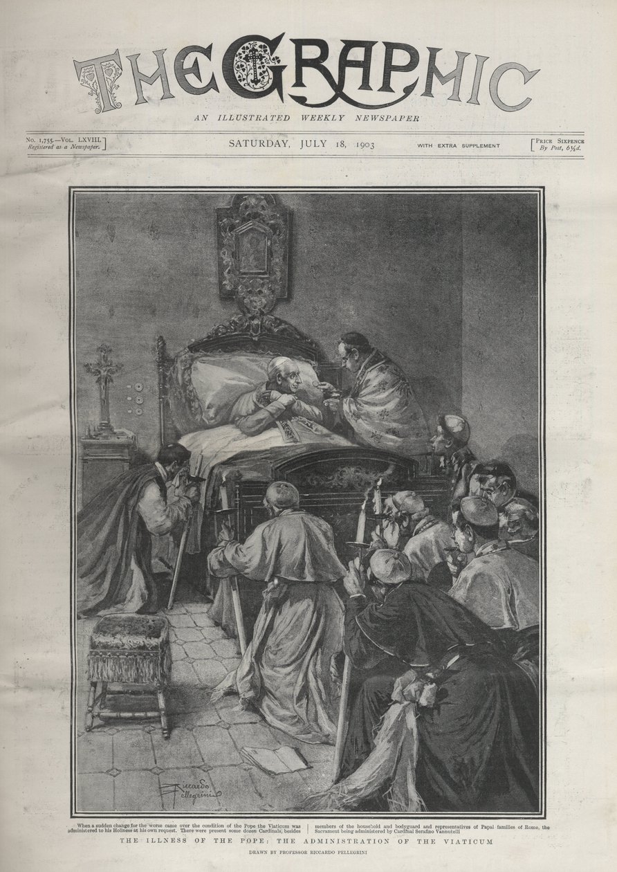 PÅFENS SJUKDOM - PÅVENS SJUKDOM. Påven Leo XII är sjuk, påven tar emot kardinaler, 14 juli av Riccardo Pellegrini