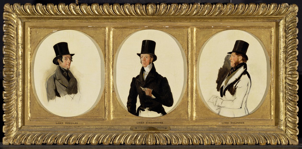 Studier för porträtten av Lord Eglinton, Lord Douglas och Lord Stradbroke i 