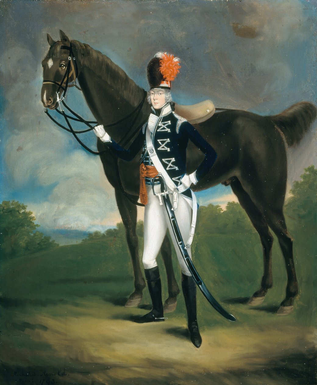 Oidentifierad officer vid 7:e regementet av lätta dragoner, 1793 av Richard Arnold