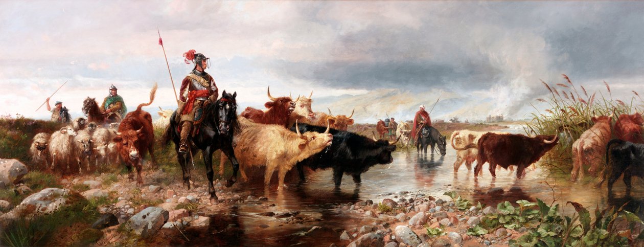 Ett gränsraid mot ett engelskt slott, 1880 av Richard Beavis