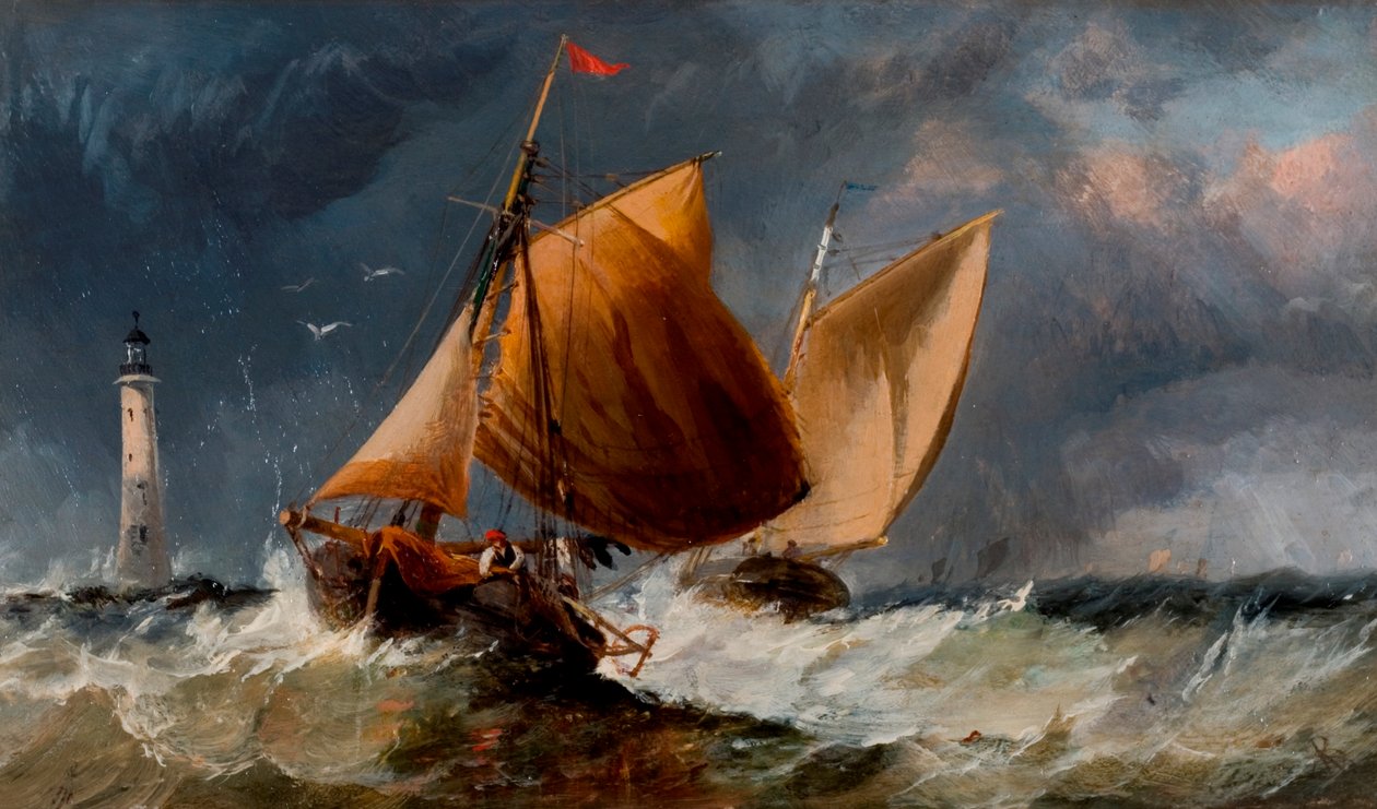 Fiskebåt utanför Eddystone-fyren av Richard Beavis
