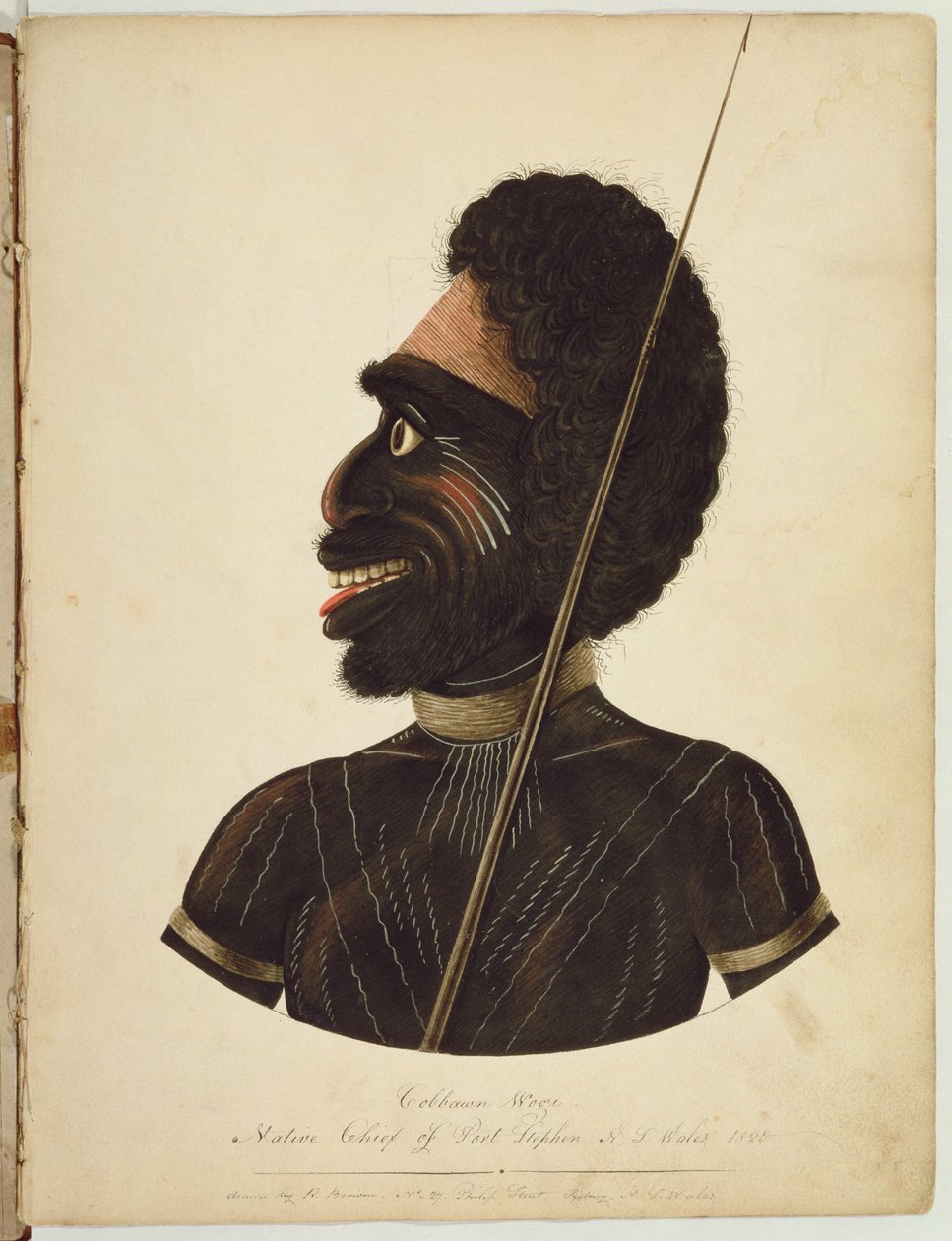 Cobbawn Wogi, infödd chef för Port Stephen, NSW, 1820 av Richard Browne
