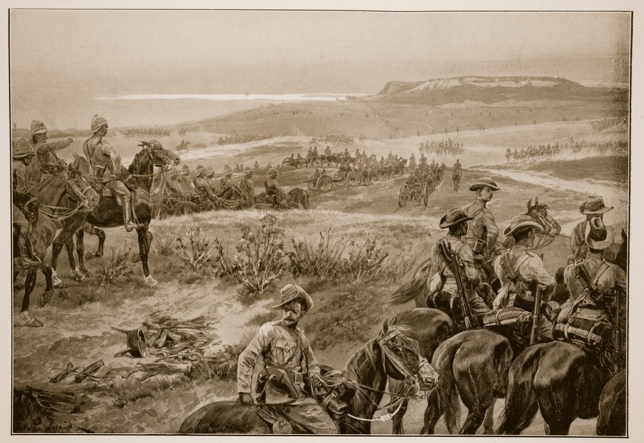En spaning i kraft med General Frenchs kavalleri nära Colesberg av Richard Caton Woodville junior