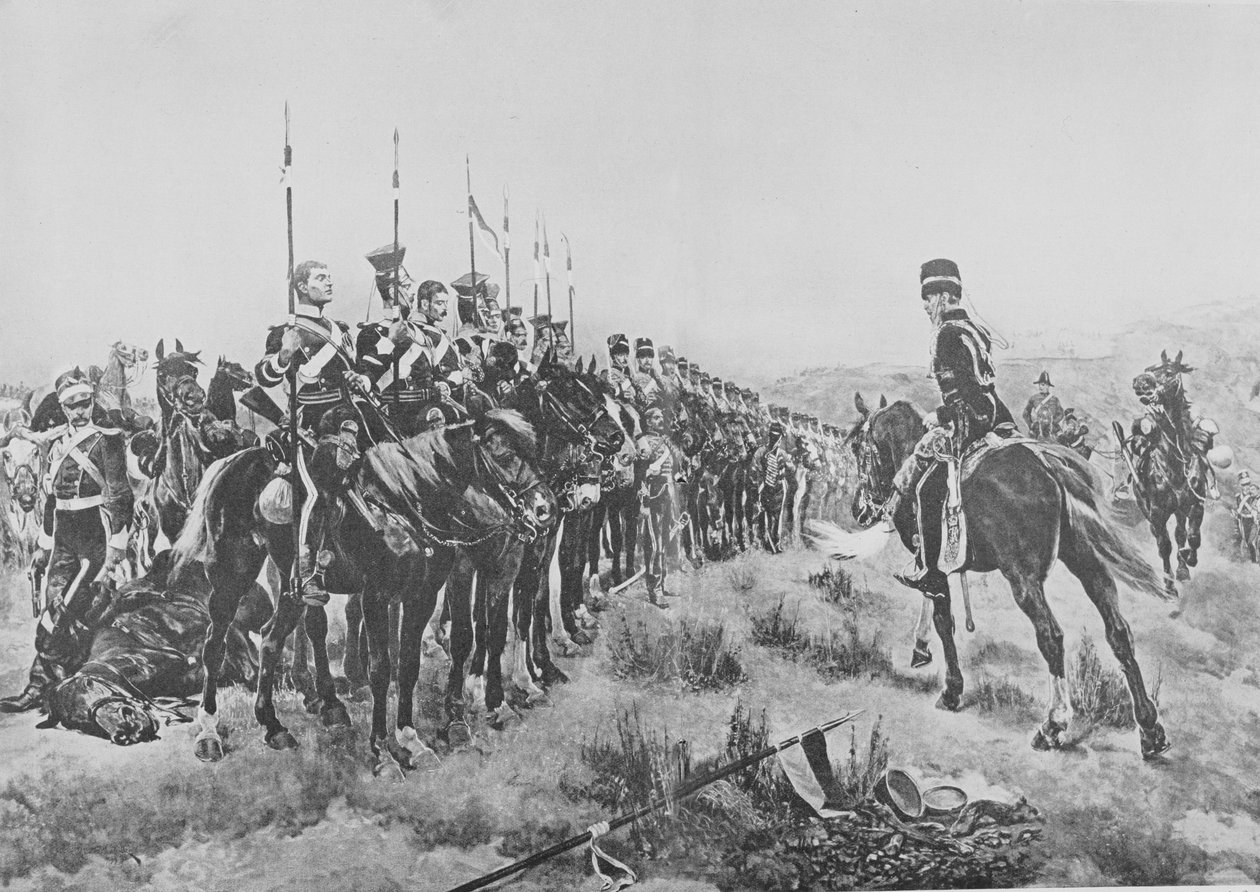 Allt som fanns kvar av 600, illustration från "British Battles on Land and Sea" redigerad av Sir Evelyn Wood (1838-1919) 1915. av Richard Caton Woodville junior