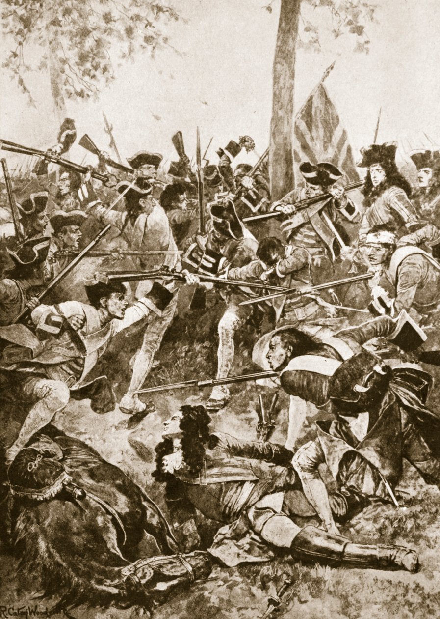 Slaget vid Ramillies, 23 maj 1706: Attacken av det irländska regementet av Richard Caton Woodville junior
