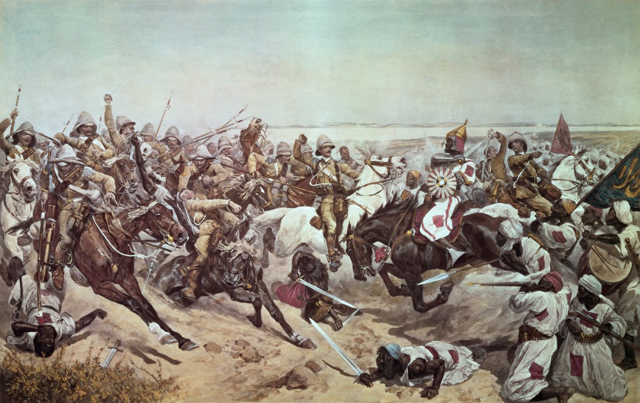 Anklagelsen mot den 21:a Lancern i Omdurman, 2 september 1898 av Richard Caton Woodville junior