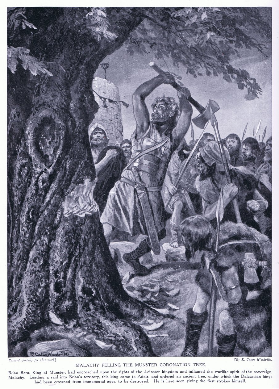 Malchy fäller Munsters kröningsträd, 1920-talet av Richard Caton Woodville junior