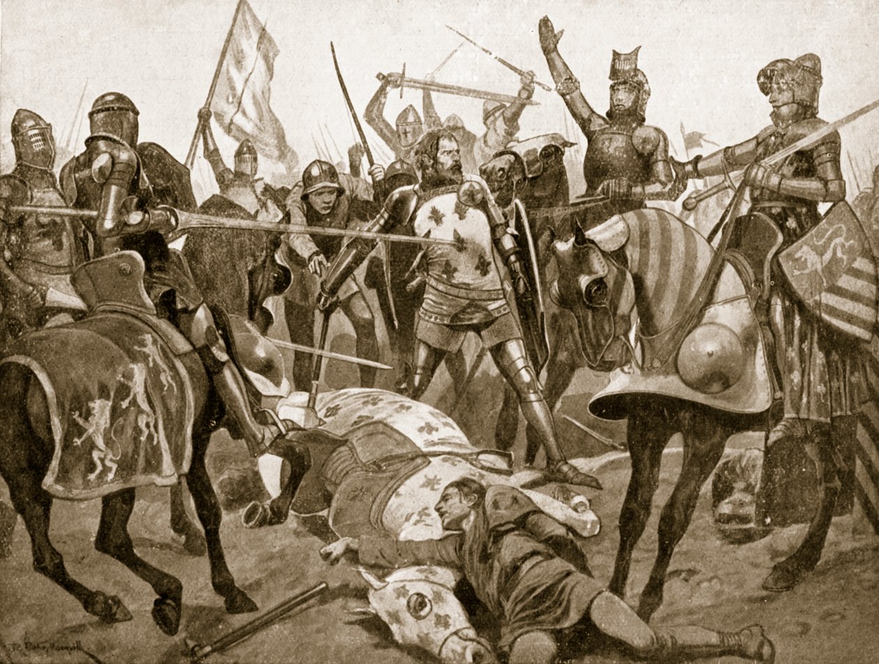 Slaget vid Poitiers den 19 september 1356, illustration från "Hutchinson