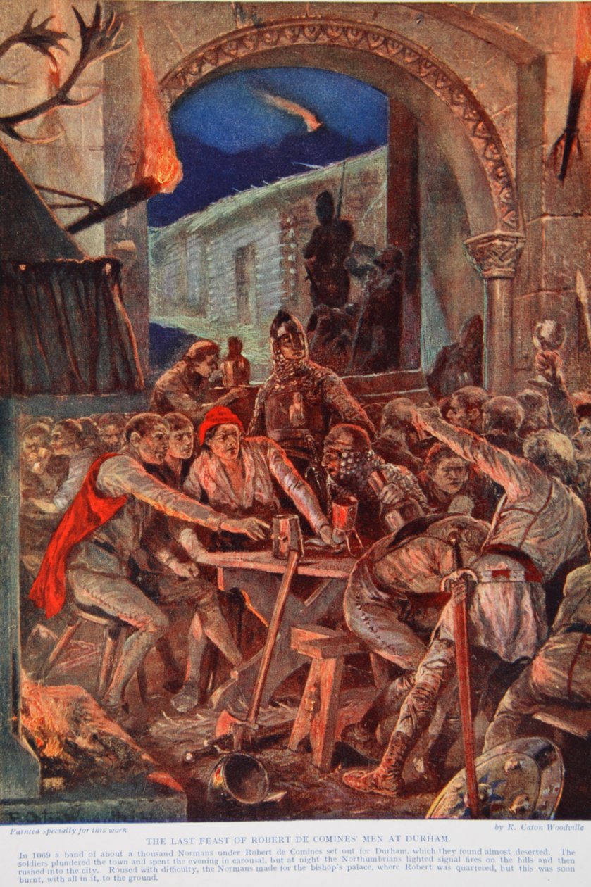 Den sista festen för Robert de Comines män i Durham, 1069, illustration från 