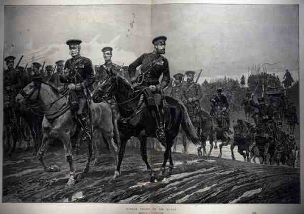 Ryska trupper på mars, från The Illustrated London News, 5 mars 1887 av Richard Caton II Woodville
