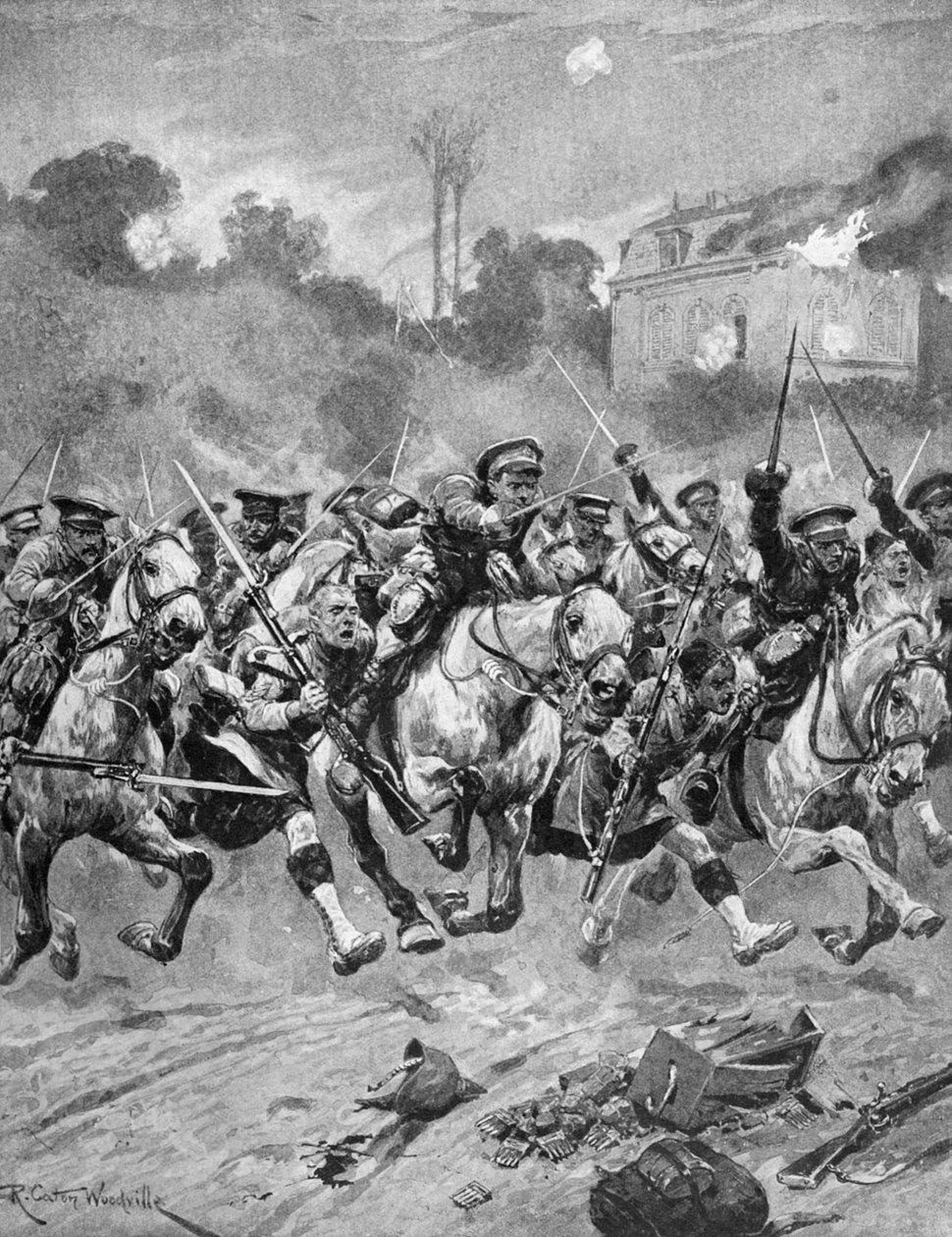 WW1 - Slaget vid St Quentin 1914 av Richard Caton II Woodville