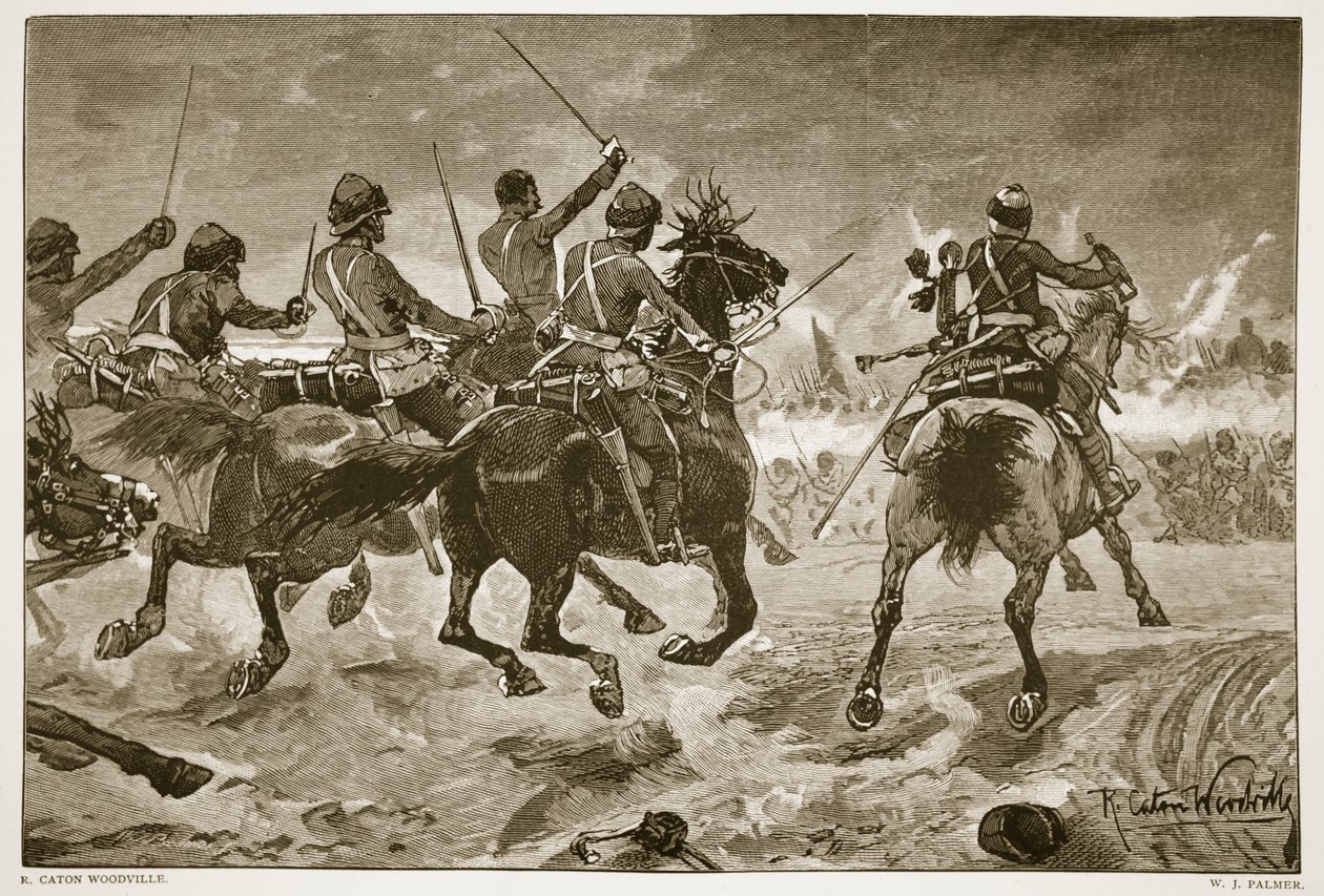 Mahsameh, scen i det egyptiska kriget 1882, graverad av W.J. Palmer av Richard Caton Woodville