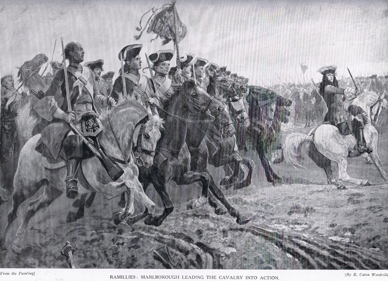 Ramillies: Marlborough leder kavalleriet i strid, ca 1910 av Richard Caton Woodville