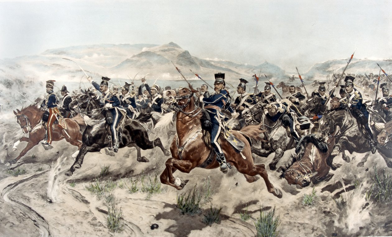 Den lätta brigadens anfall, 1895 (fotogravyr) av Richard Caton Woodville