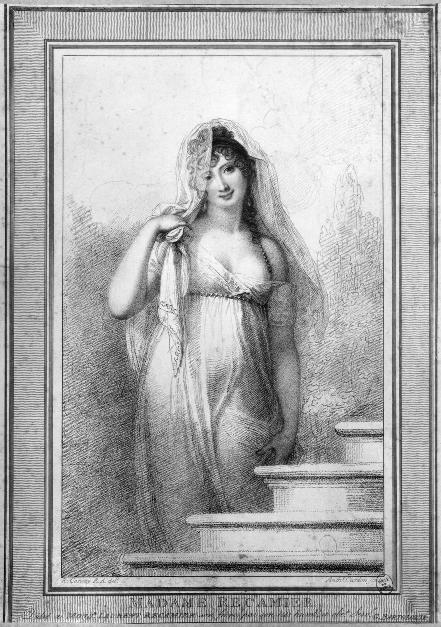 Madame Recamier (1777-1849) graverad av Antoine eller Anthony Cardon (1772-1813) 1804 av Richard Cosway