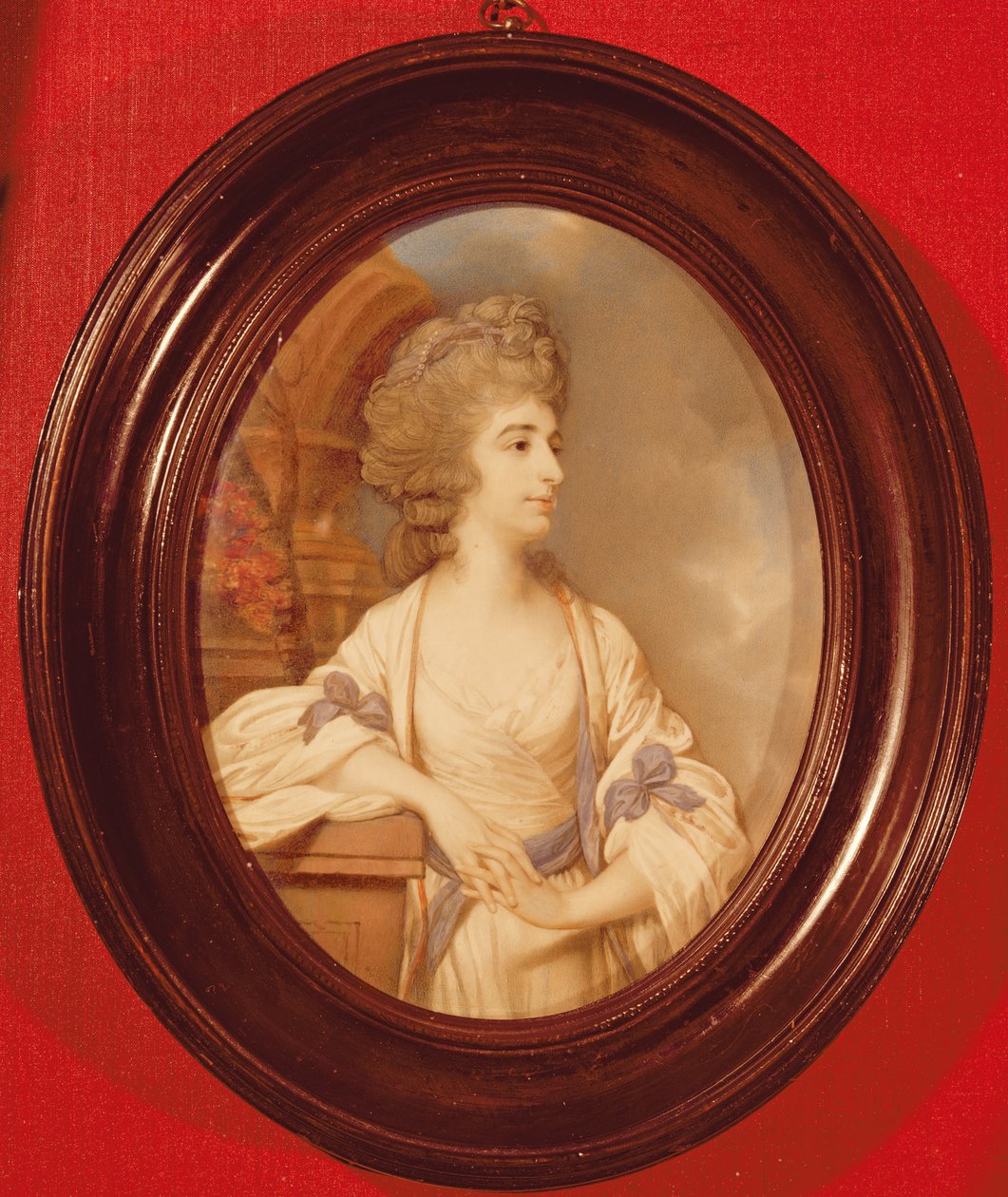 Porträtt av Sarah Siddons (1755-1831) 1783 (akvarell på elfenben) av Richard Crosse