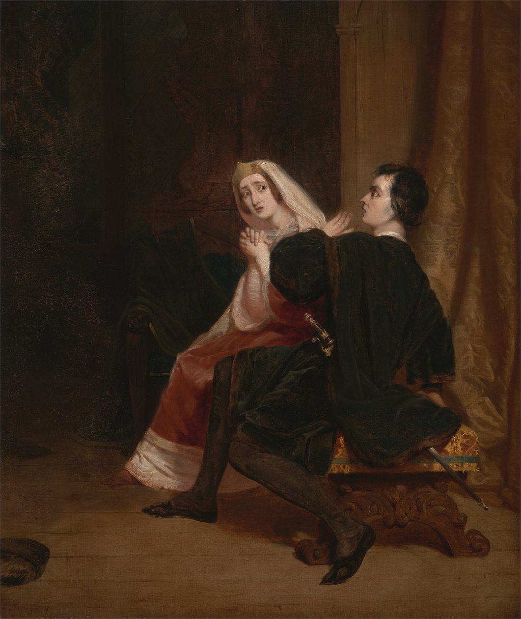 Hamlet och hans mor; Garderobscenen av Richard Dadd