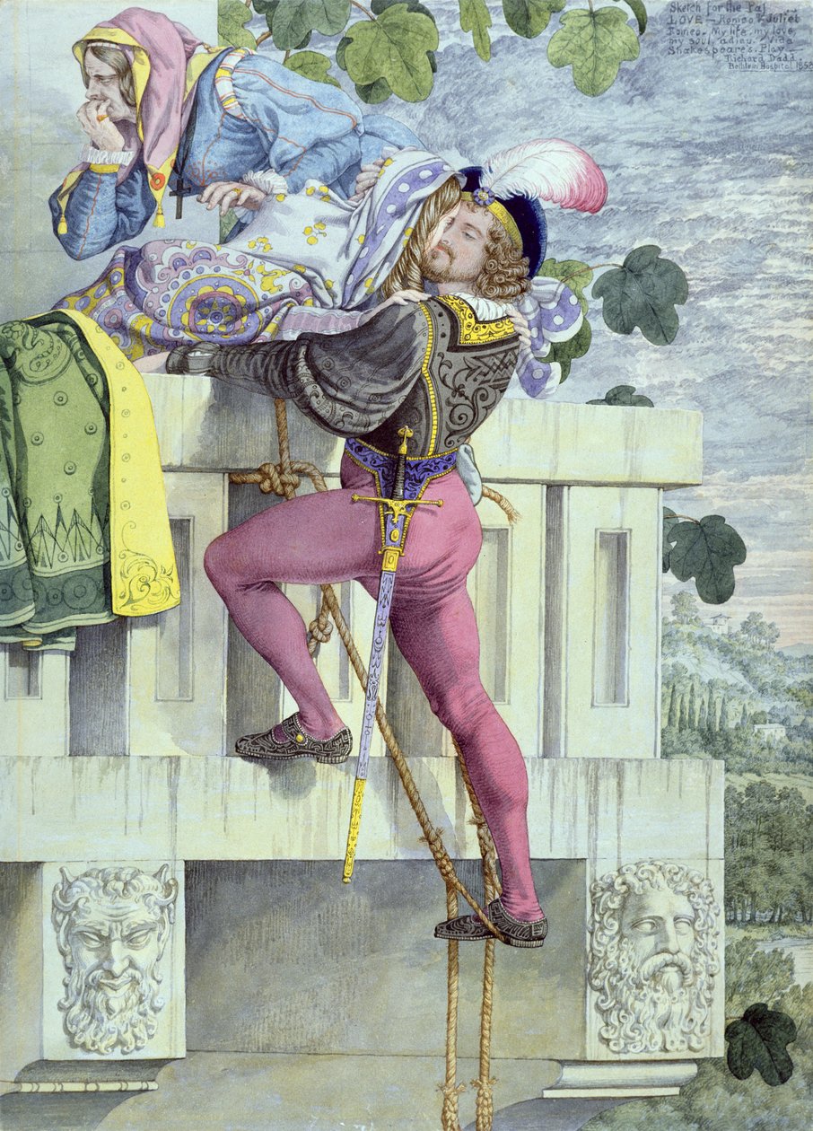 Sketch for the Passions.. Love, 1853 (penna, bläck, wc och grafit på papper) av Richard Dadd