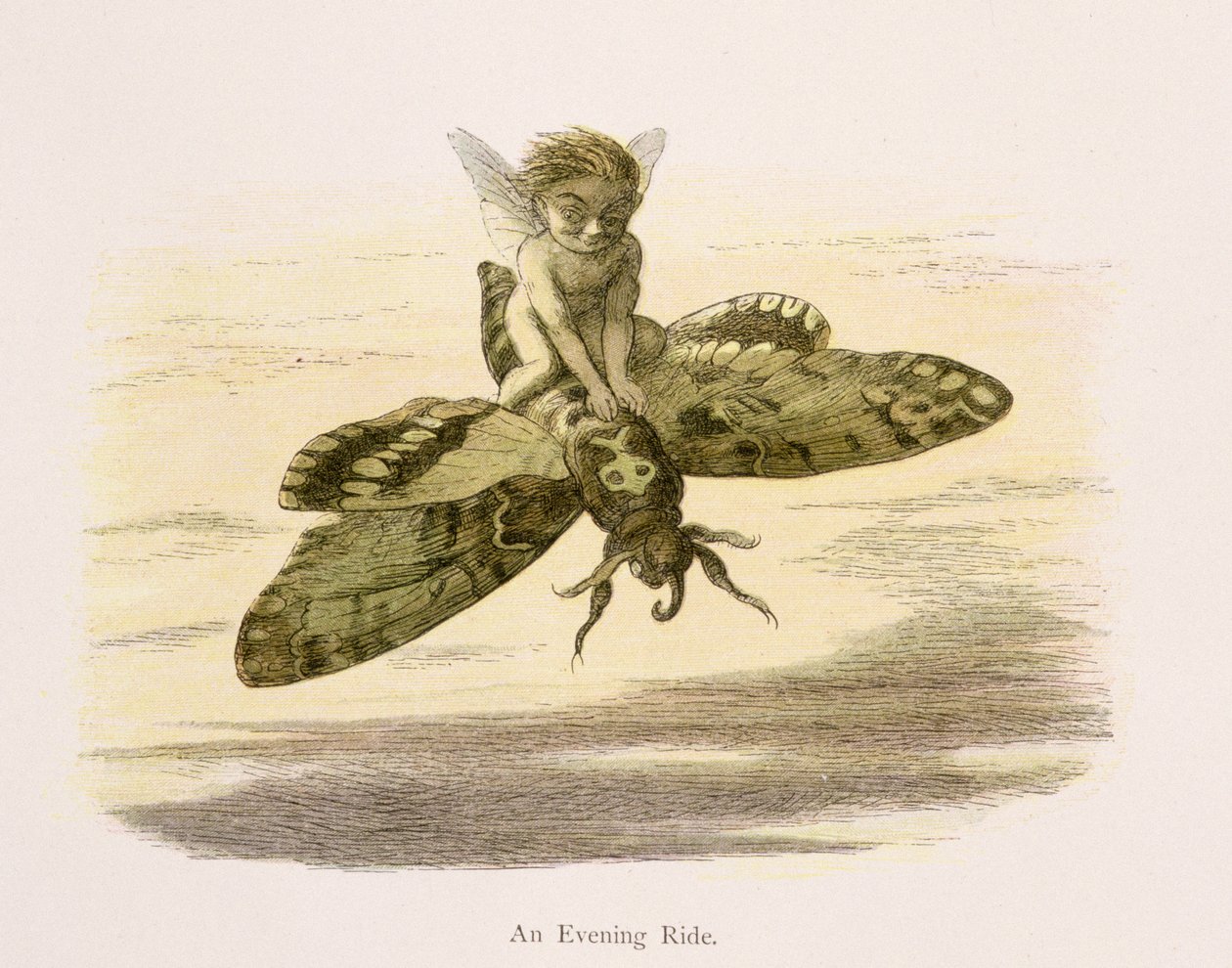 En kvällstur, illustration från "In Fairyland": A Series of Pictures from the Elf-World" av William Allingham och Andrew Lang. av Richard Doyle