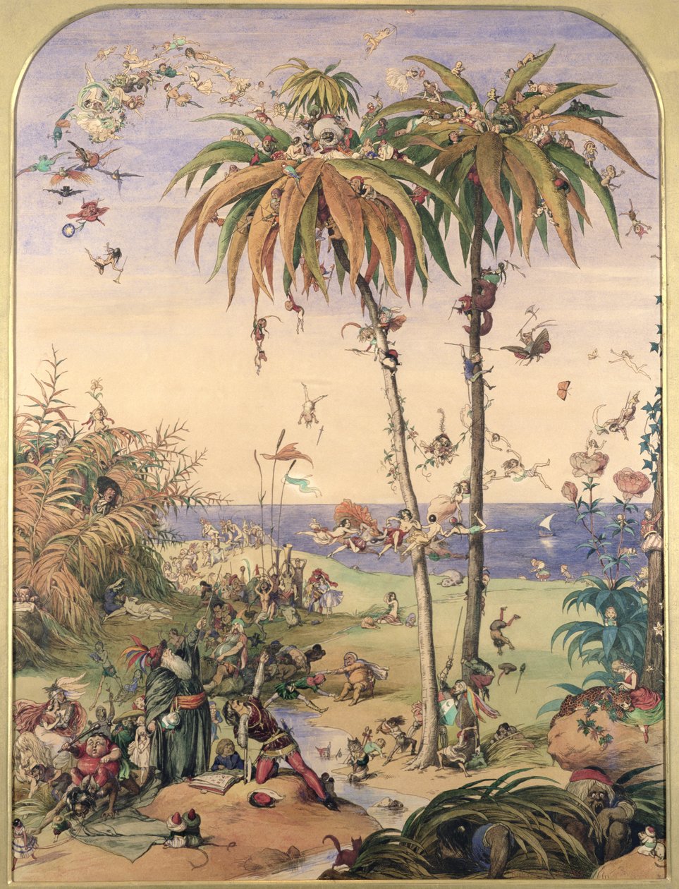 Det förtrollade trädet, en fantasi baserad på "Stormen", 1845 av Richard Doyle