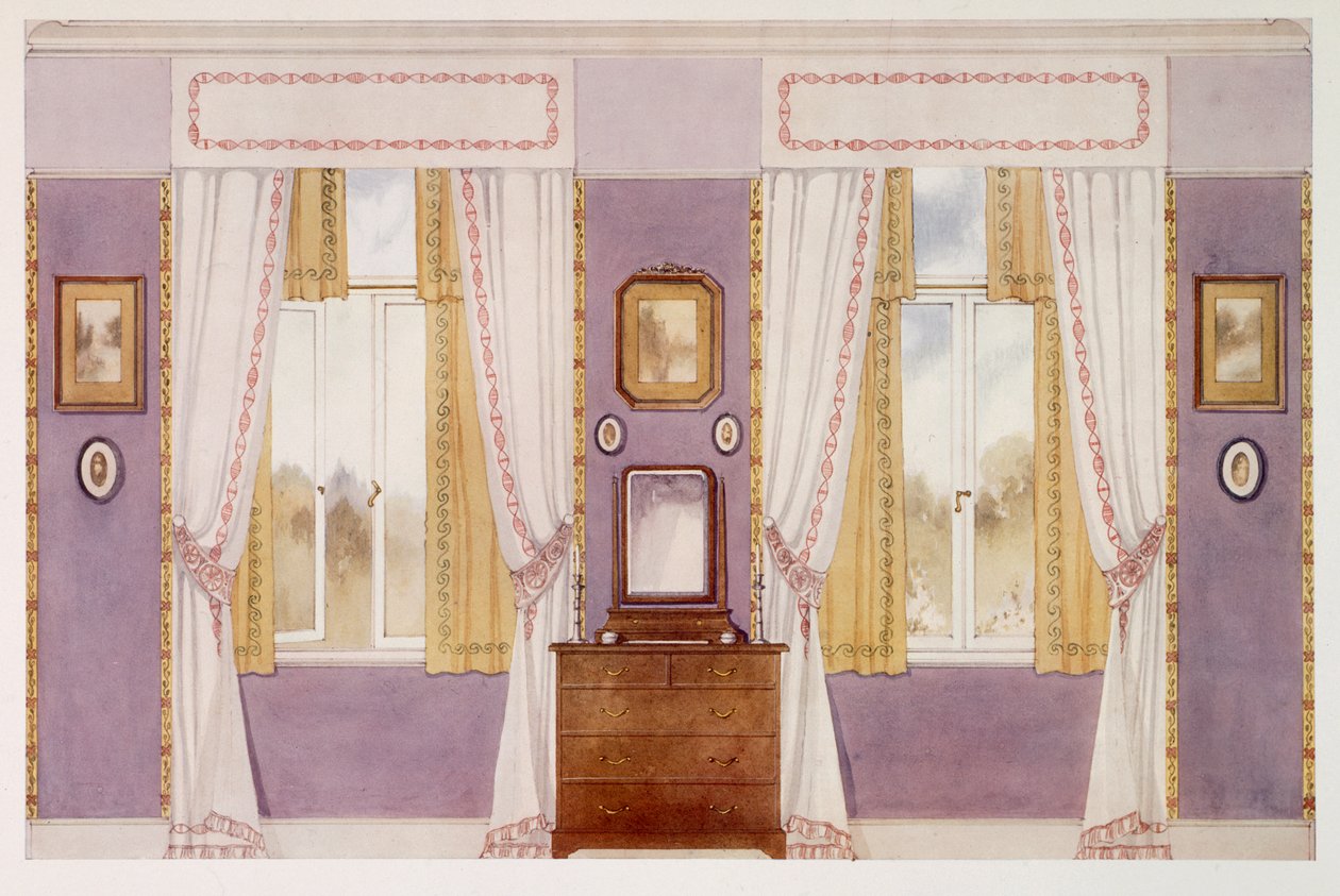 Eleganta draperier, lila väggar av Richard Goulburn Lovell