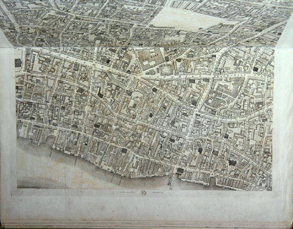 Plan över London City, publicerad 1813 (se 247354-247357) av Richard Horwood