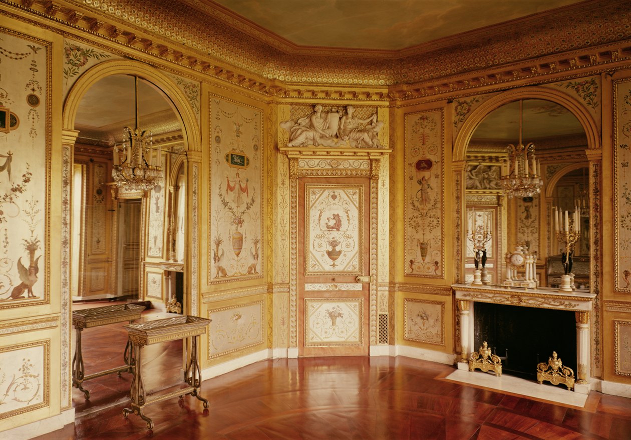 Marie-Antoinettes (1755-93) boudoir dekorerad 1785 av Richard Mique