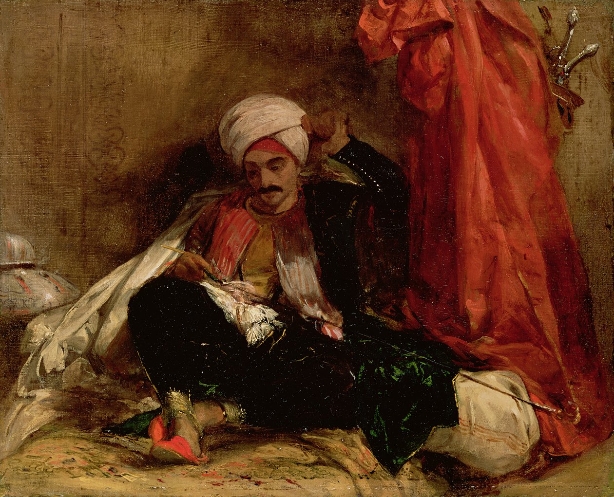 En sittande turk, 1826 av Richard Parkes Bonington