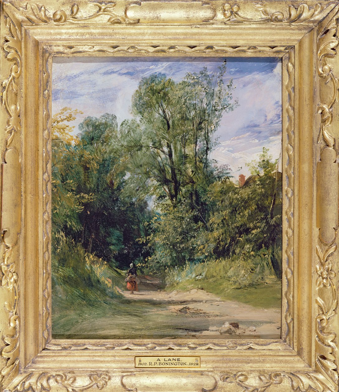 A Wooded Lane, ca 1825 (olja på kvarnbräda) av Richard Parkes Bonington