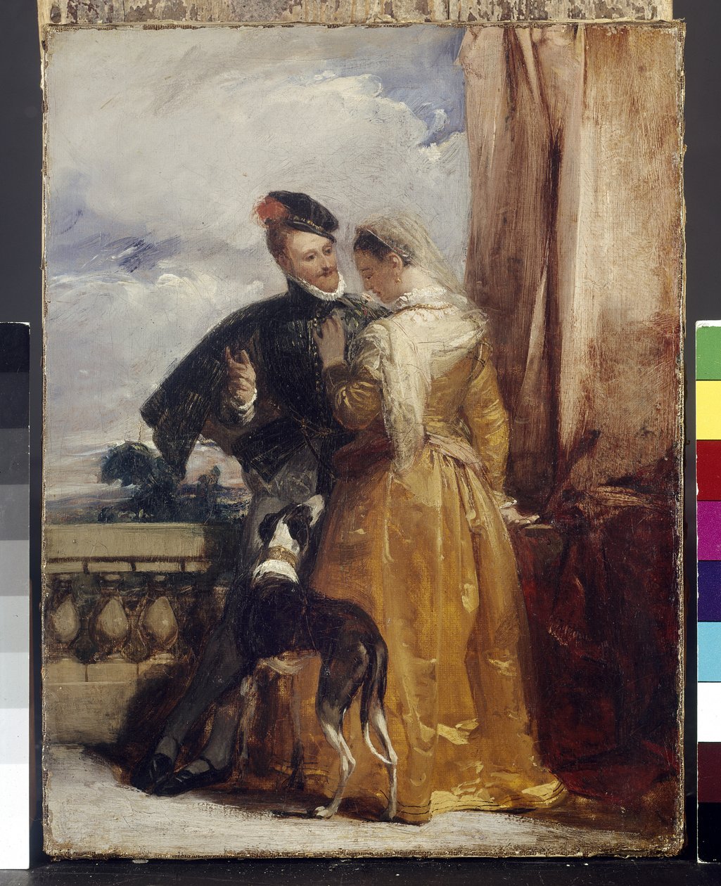Amy Robsart (d.1560) och Robert Dudley, Earl of Leicester (1532-88) c.1827 av Richard Parkes Bonington