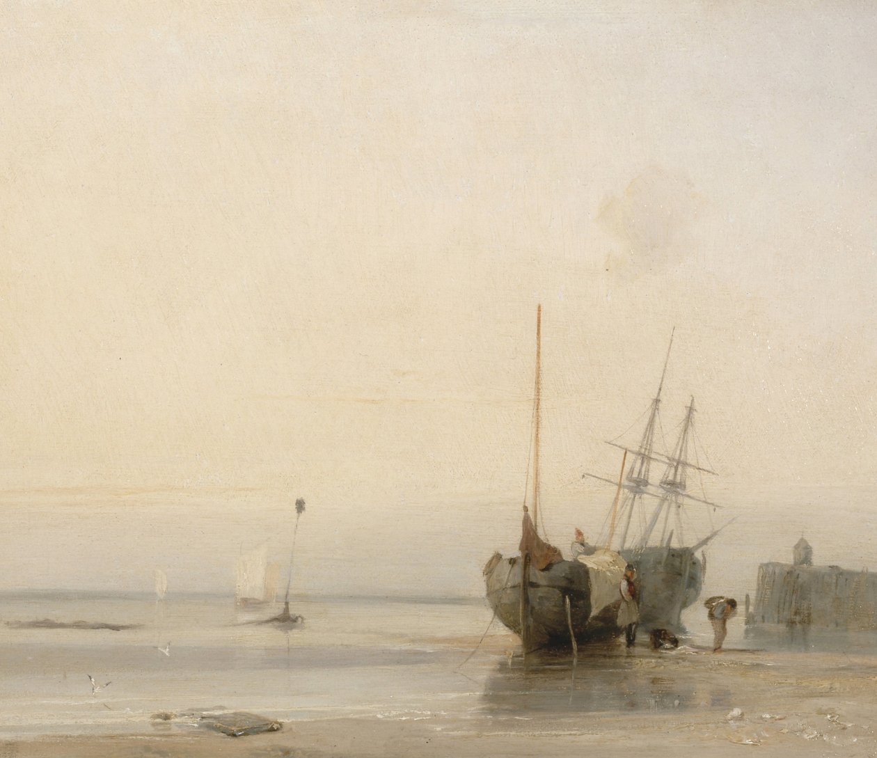 Calais brygga, Frankrike av Richard Parkes Bonington