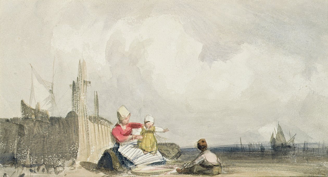 Fiskare på stranden av Richard Parkes Bonington
