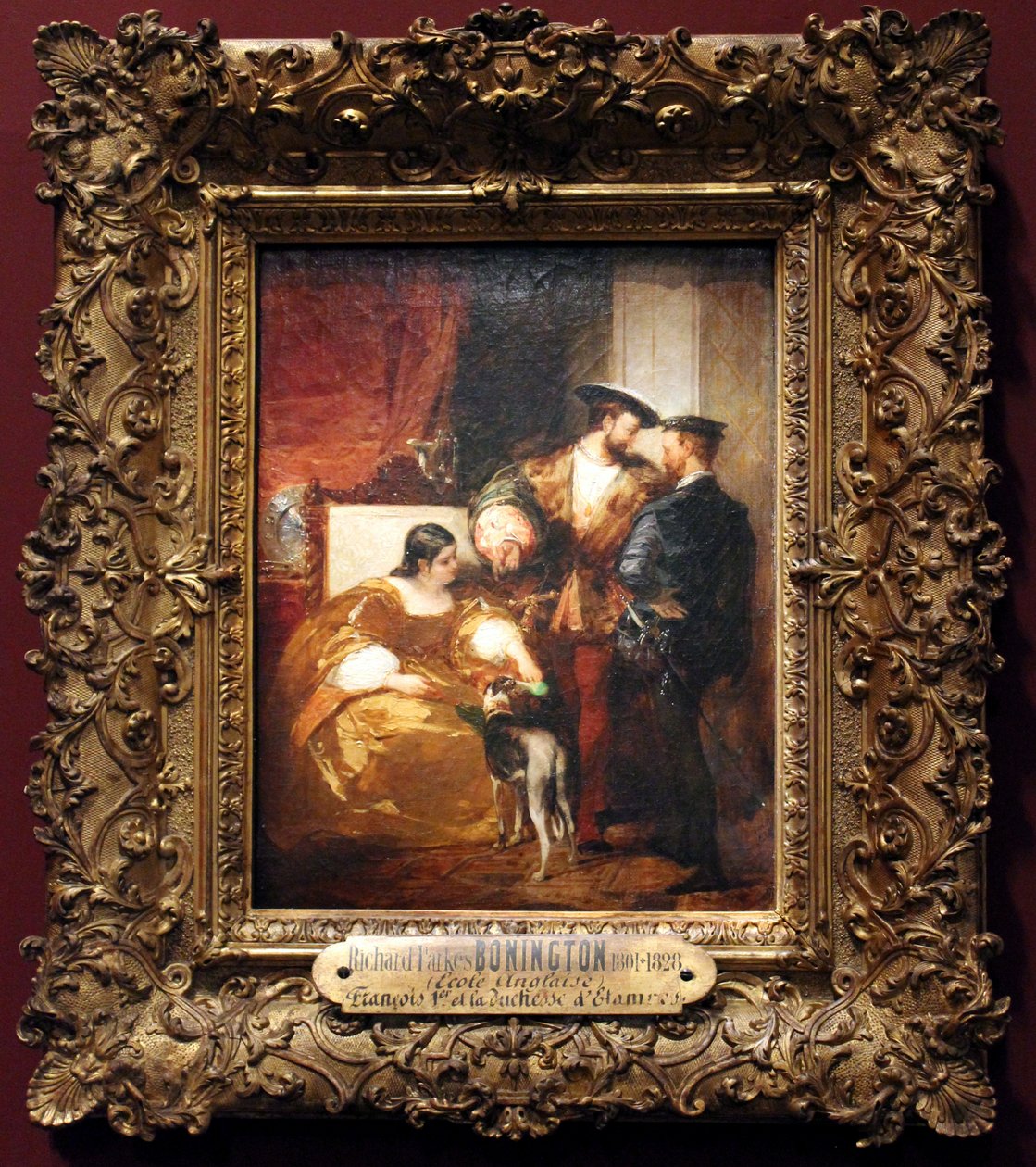 François I, Karl V och hertiginnan av Etampes av Richard Parkes Bonington