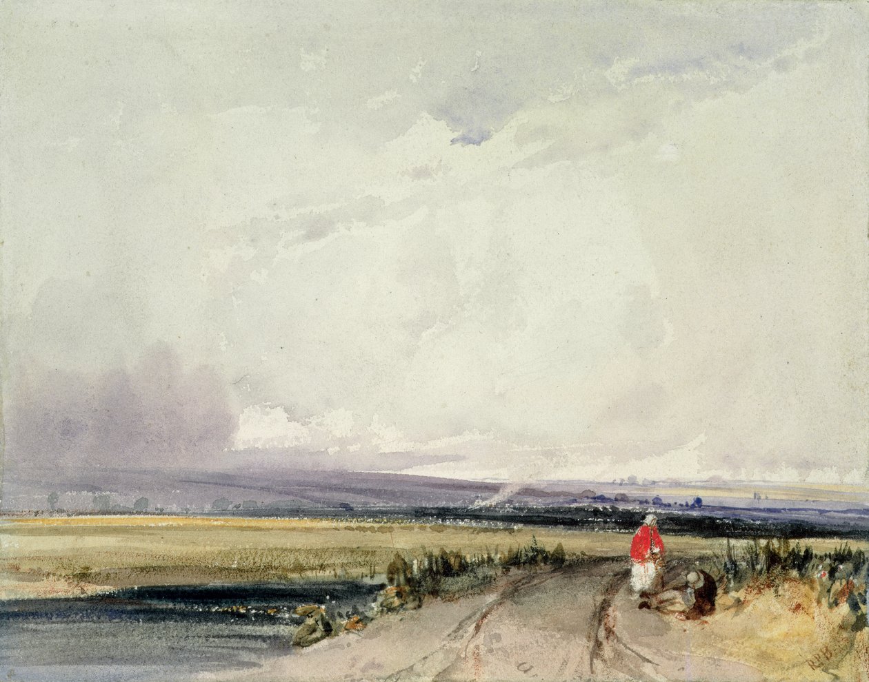 Landskap i Normandie, traditionellt känt som "Burnham in Norfolk" av Richard Parkes Bonington
