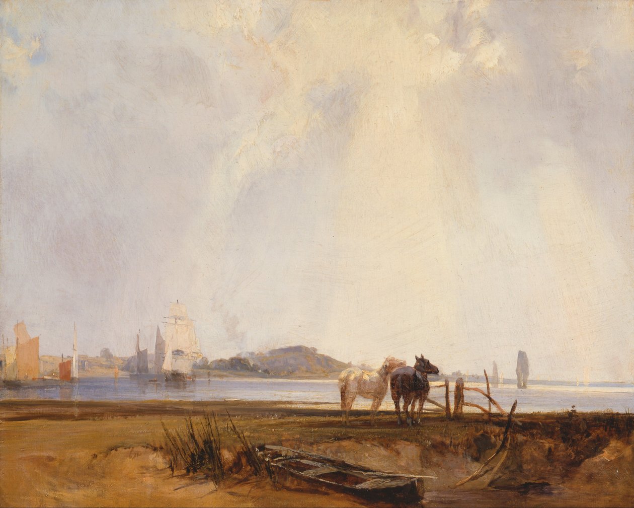 Landskap nära Quilleboeuf, Frankrike av Richard Parkes Bonington
