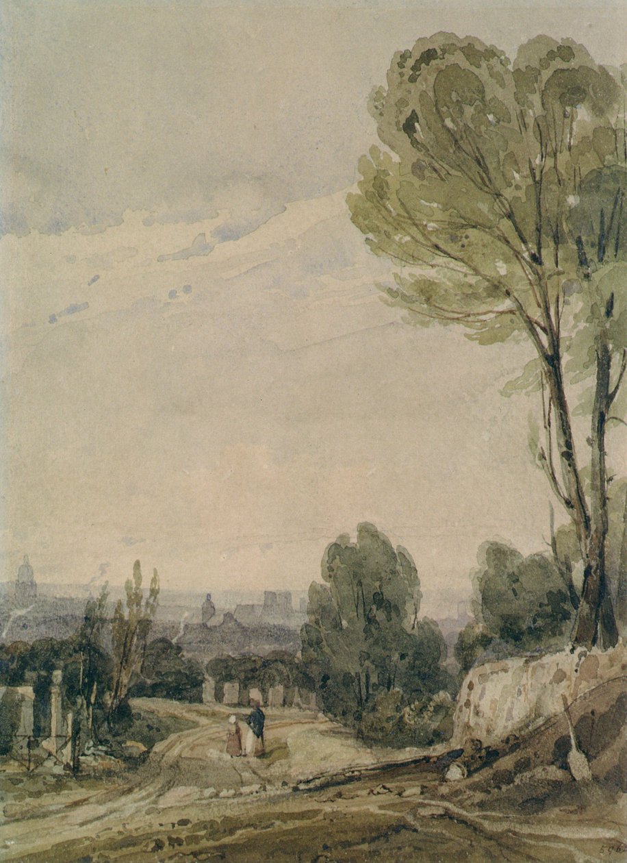 Paris från Pere Lachaise av Richard Parkes Bonington