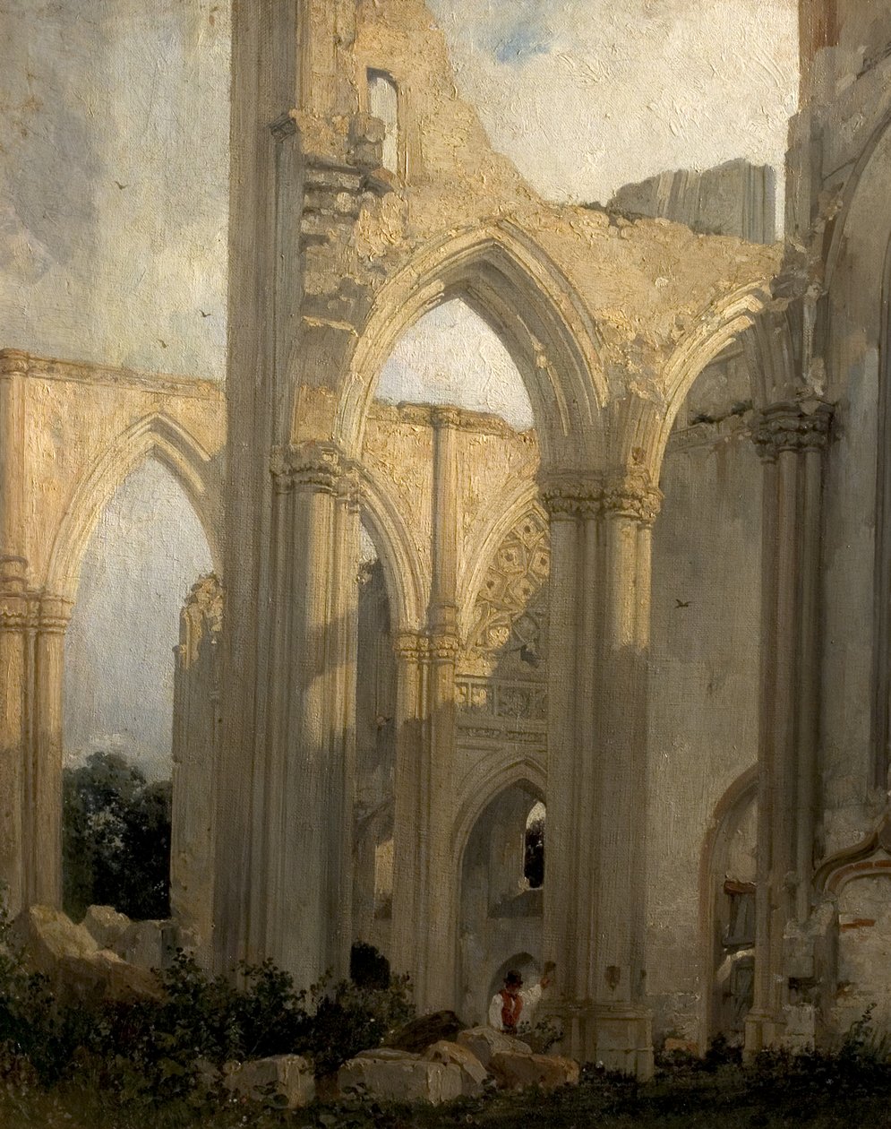 Ruinerna av Abbey St Bertain, St Omer, Frankrike, 1824 av Richard Parkes Bonington
