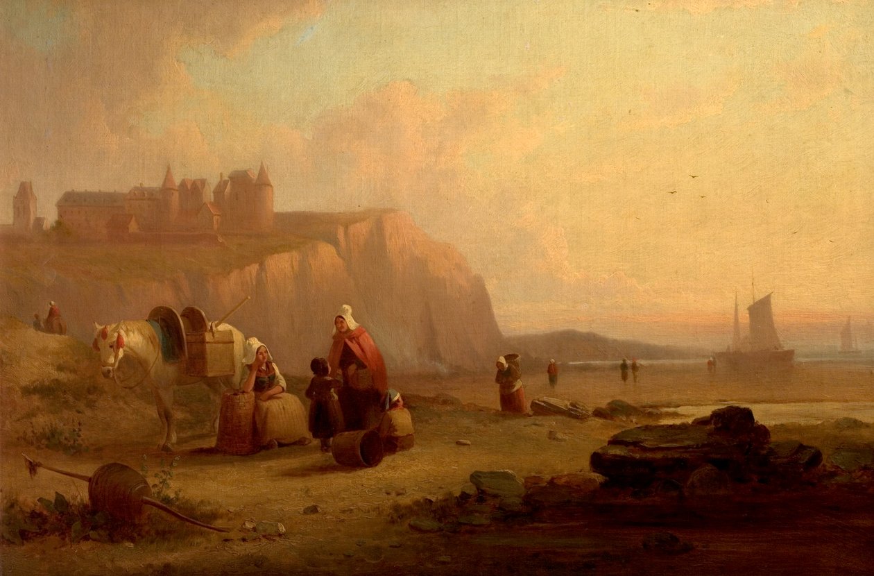 Scen på Normandies kust, Frankrike av Richard Parkes Bonington
