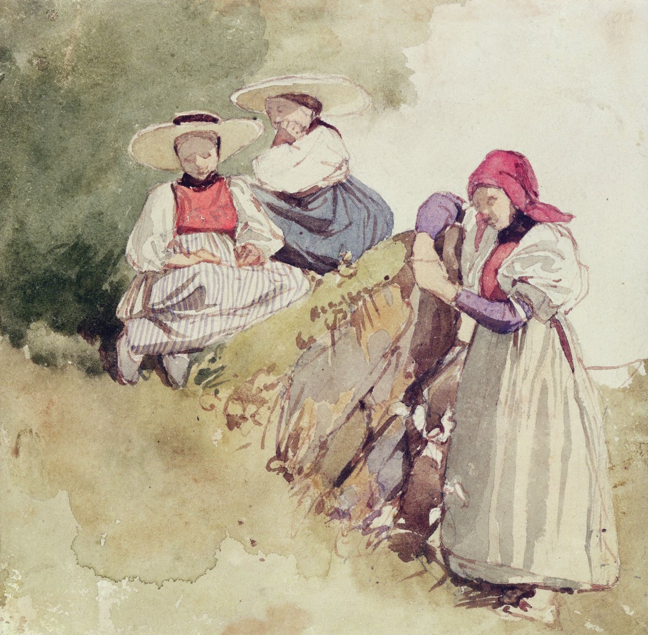 Tre kvinnor av Richard Parkes Bonington