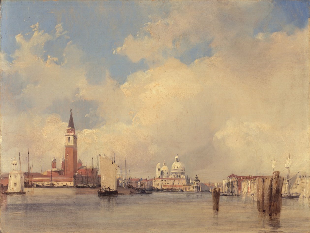 Utsikt i Venedig, med San Giorgio Maggiore, 1826 av Richard Parkes Bonington