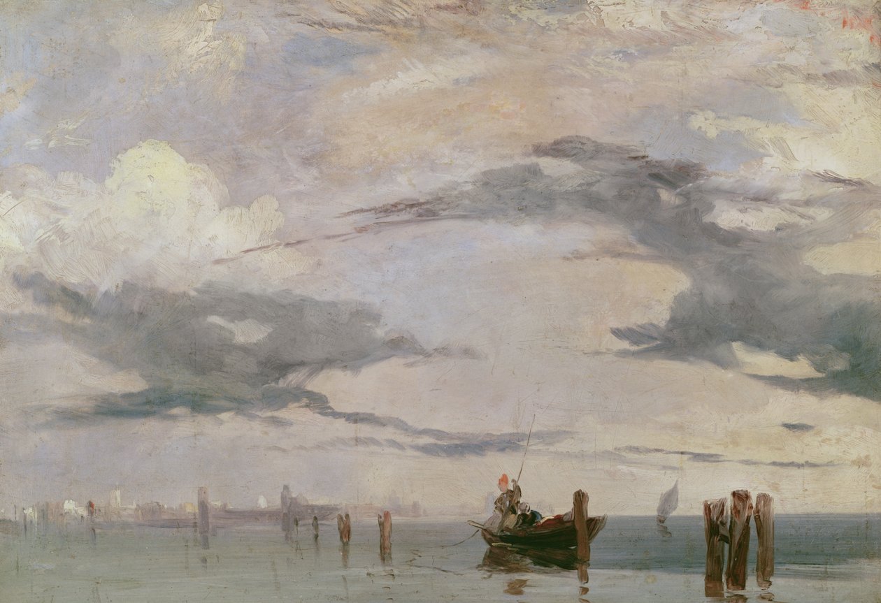 Mtazamo wa Lagoon karibu na Venice, 1826 swed av Richard Parkes Bonington