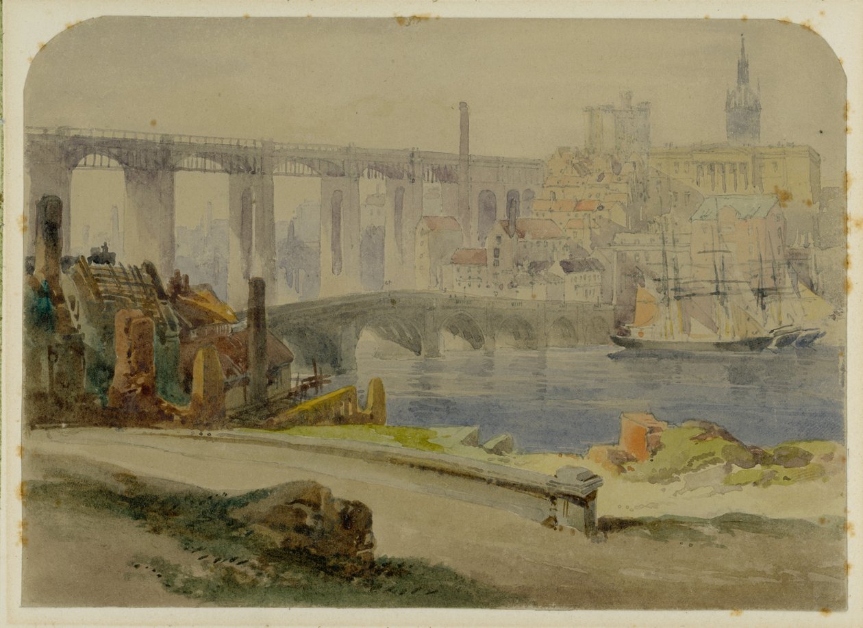Newcastle (penna och akvarell på papper (klistrad på papper)) av Richard Principal Leitch
