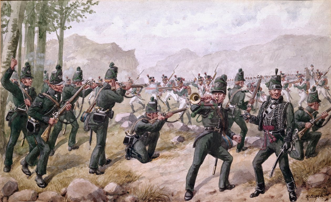 Slaget vid Pyrenéerna, 1813, 1900 av Richard Simkin