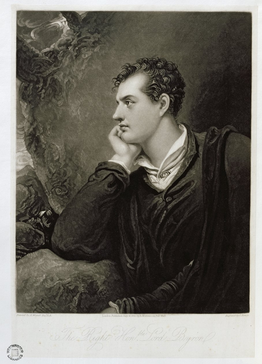 George Gordon, 6:e Lord Byron (1788-1824), graverad av Charles Turner (1773-1857), 1815 av Richard Westall