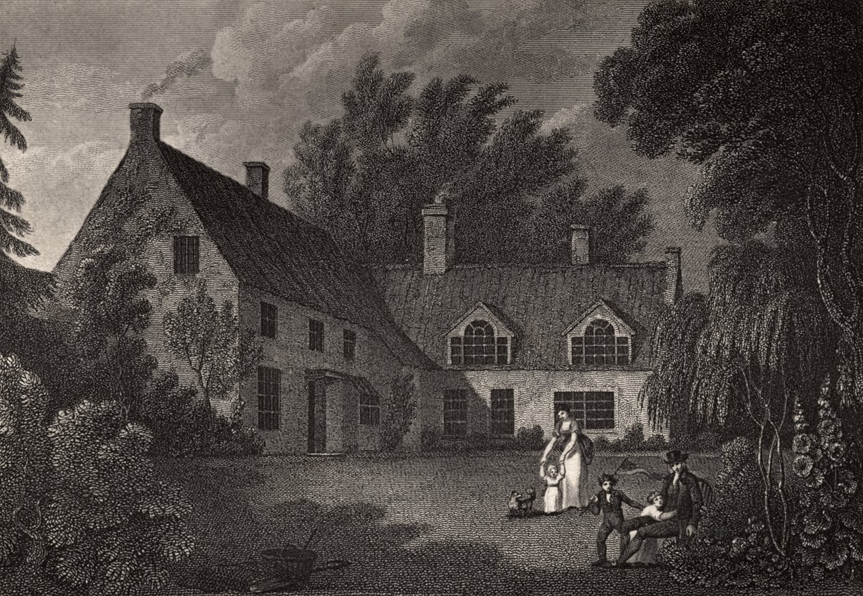 Nelsons födelseort, illustration från Robert Southeys (1774-1843) "The Life of Nelson", första gången publicerad 1813. av Richard Westall