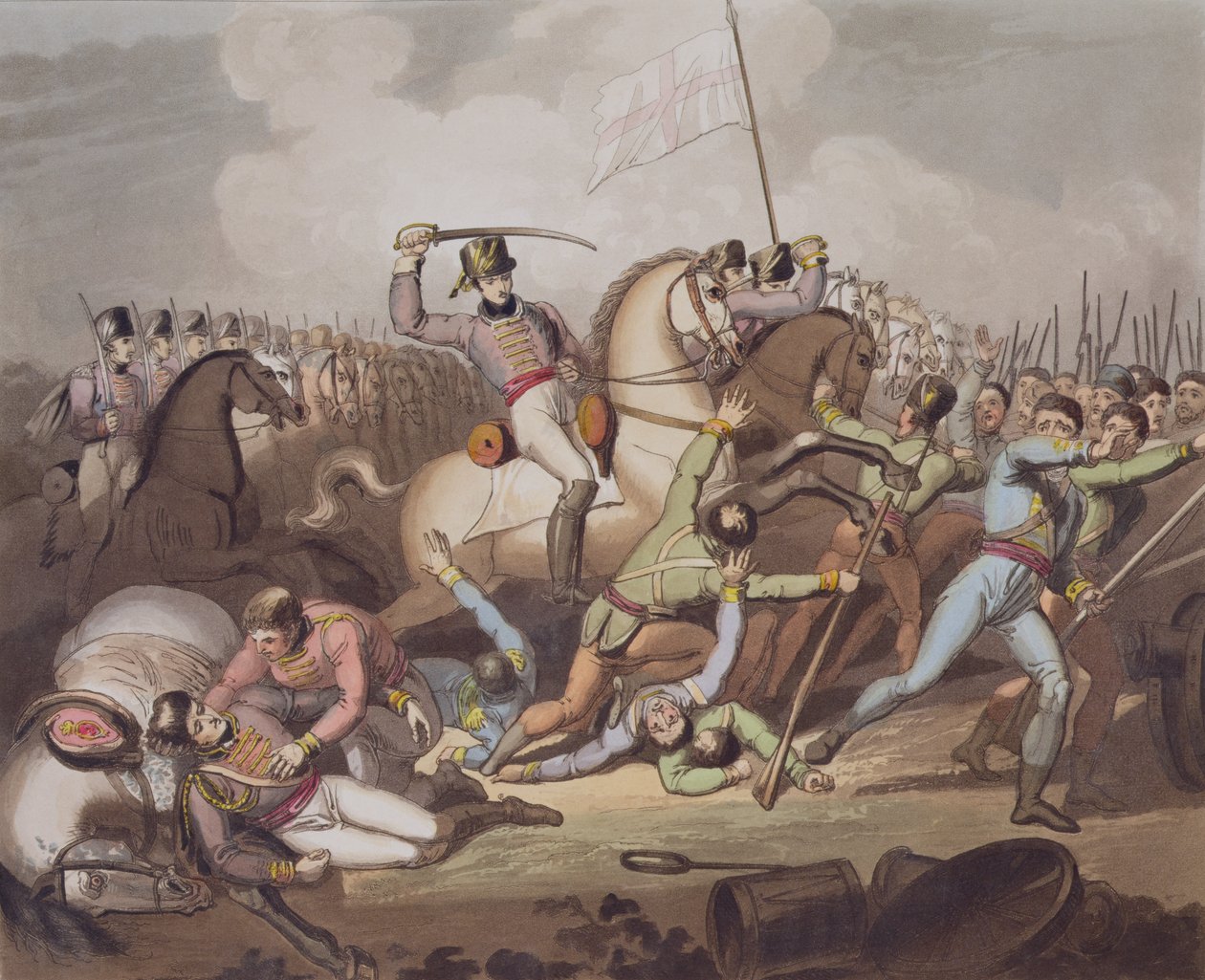Salamanca, 21 juli 1812, ur "The Victories of the Duke of Wellington", graverad av T. Fielding, pub. 1819 av Richard Westall