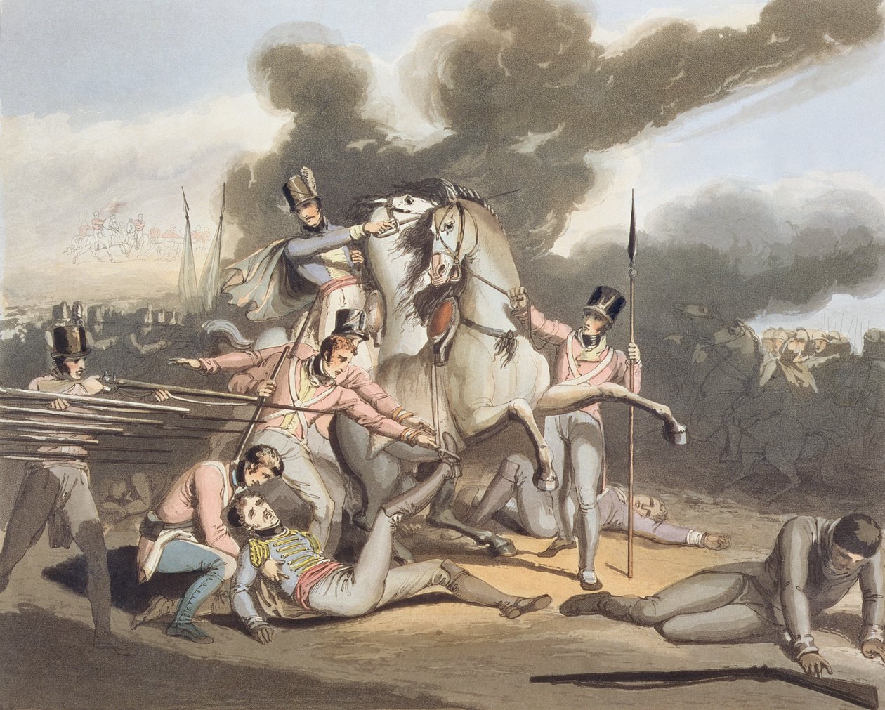 Talavera, 28 juli 1809, från "The Victories of the Duke of Wellington", graverad av T. Fielding, pub. 1819 av Richard Westall