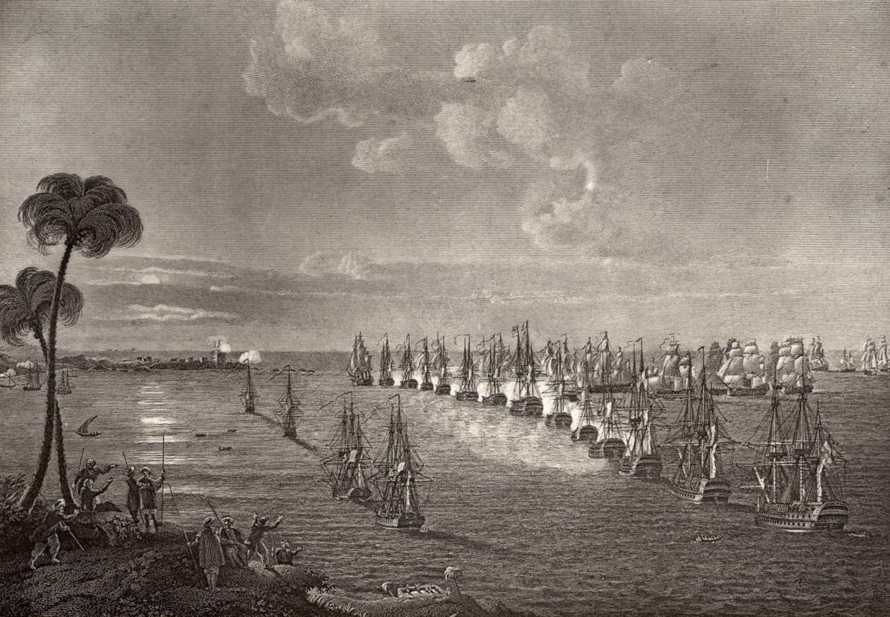 Slaget vid Nilen 1798, illustration från 