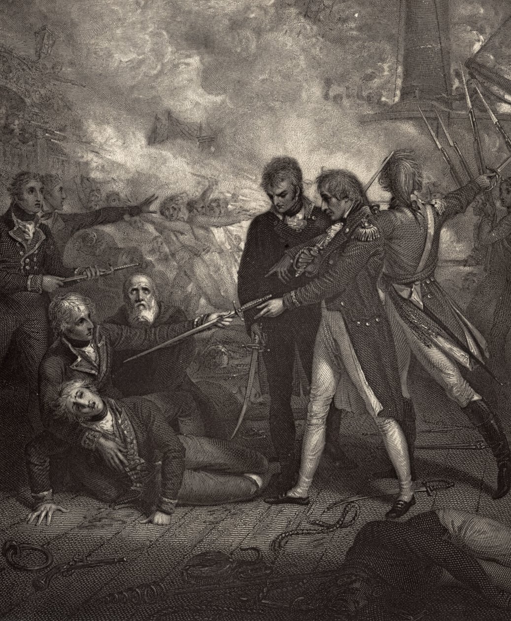 San Nicholas och San Josef bars vid ombordstigning, illustration från 