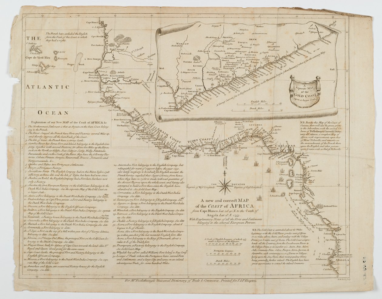 Karta över Afrikas kust, 1753 av Richard William Seale